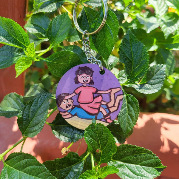 Siblings Wrestling Keychain