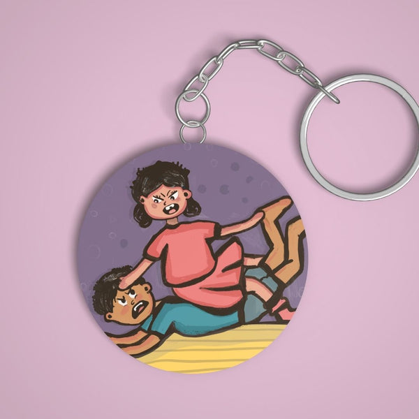 Siblings Wrestling Keychain