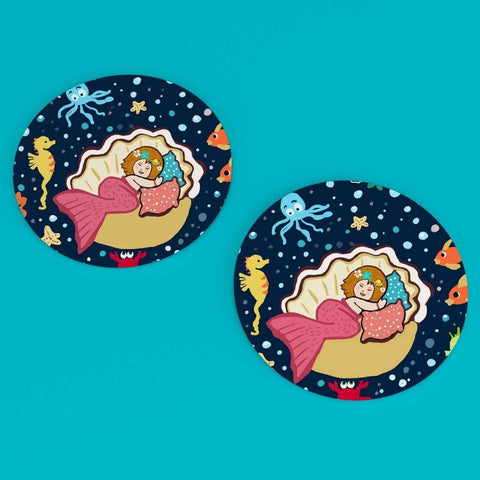 Sleepy Mermaid Coaster set